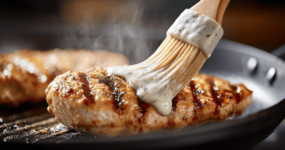  basting thin chicken breast with creamy sauce