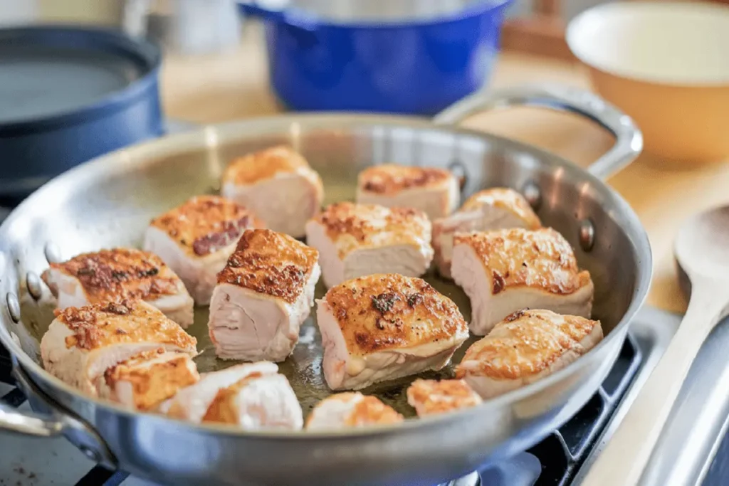 How long to cook cubed chicken