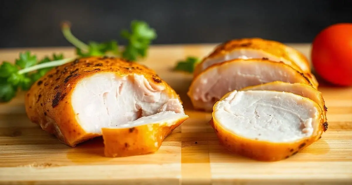 thinly slice chicken breast