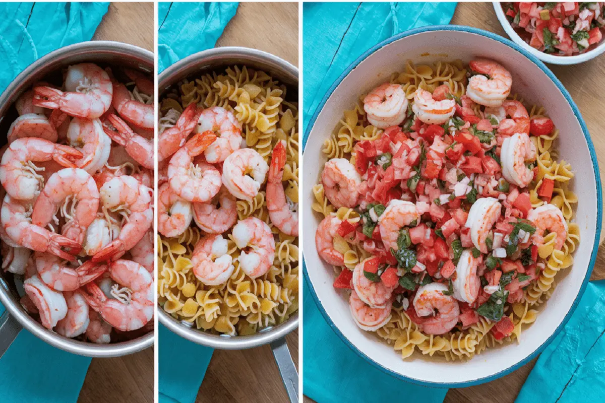 Shrimp and pasta with Pico de Gallo recipe