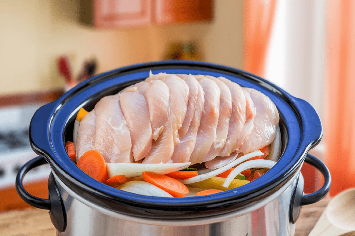 how long to cook thin-sliced chicken breast in crockpot