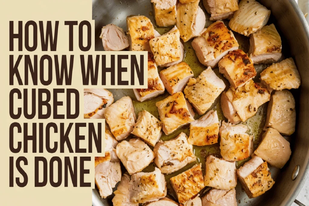 How to know when cubed chicken is done