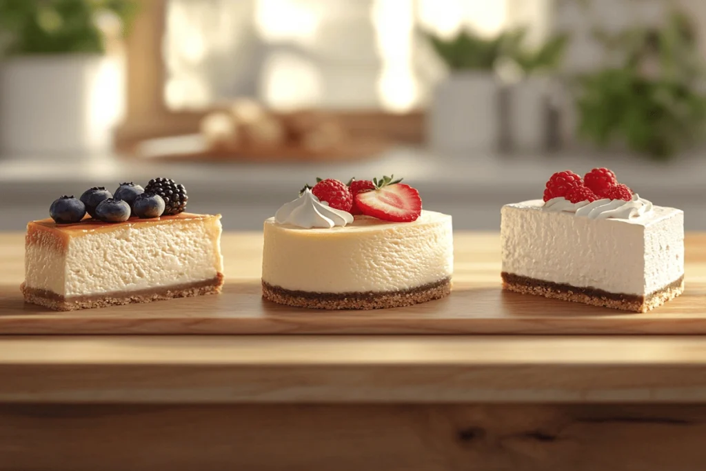 What are the three types of cheesecake
