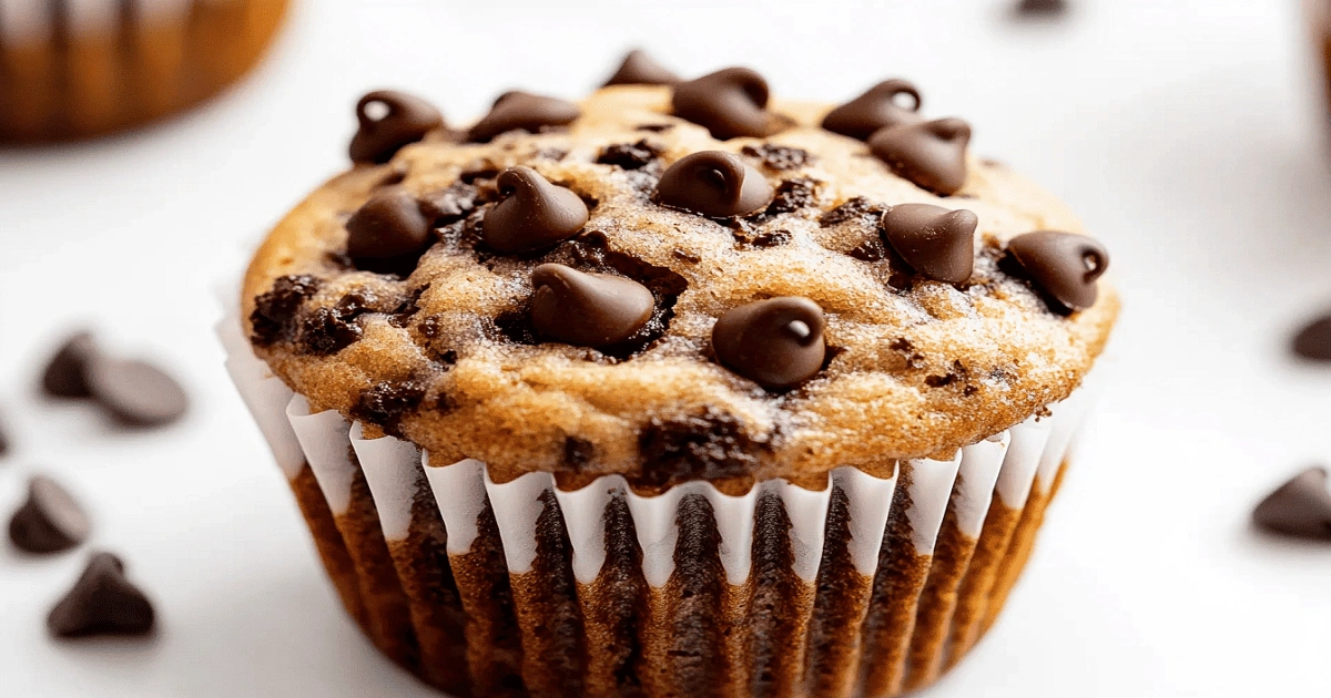 Moist Chocolate Chip Muffins with Yogurt