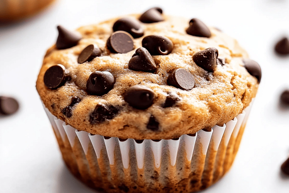 Moist Chocolate Chip Muffins with Yogurt