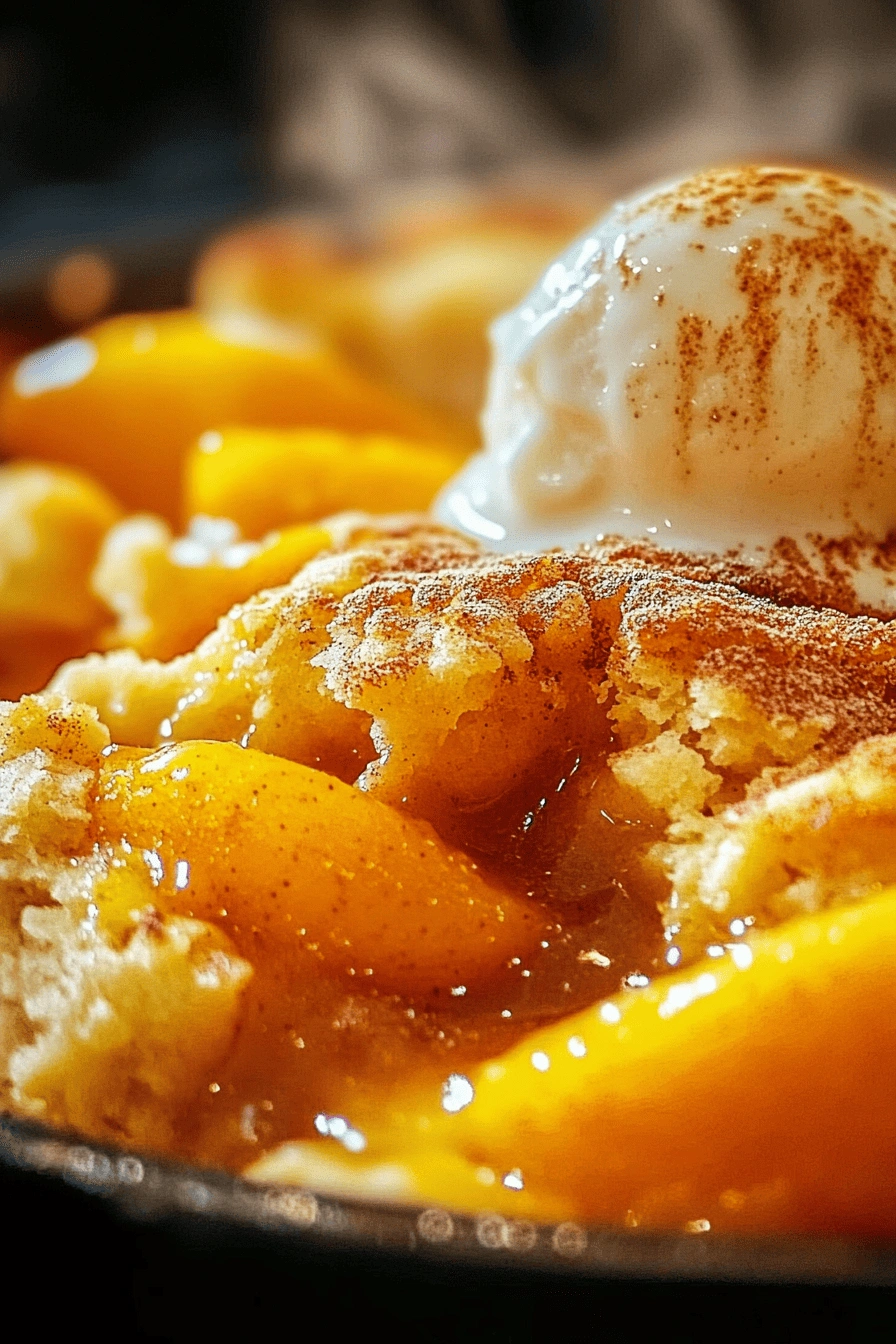Fresh Southern Peach Cobbler straight from the oven