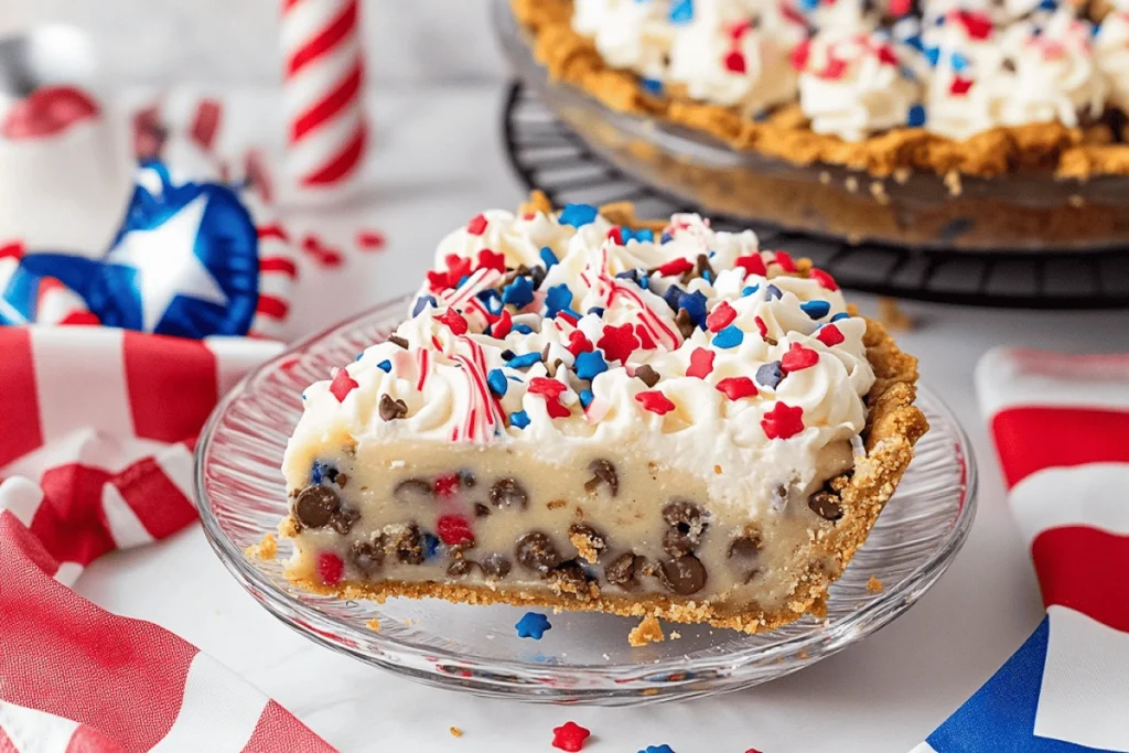 4th of July Cookie Cake with red white and blue sprinkles