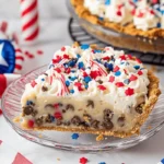 4th of July Cookie Cake with red white and blue sprinkles