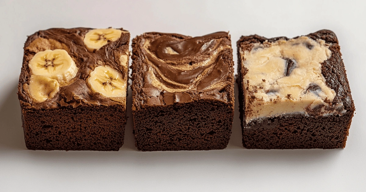 brownie bread variations including banana and peanut butter swirl