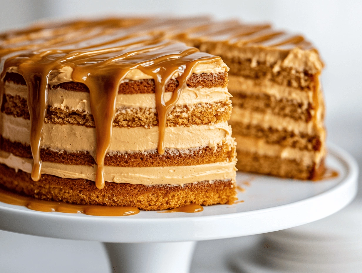 Butterscotch cake with caramel frosting
