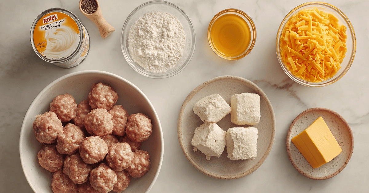  Ingredients for Rotel cream cheese sausage balls