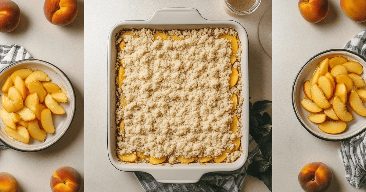 Step-by-step process of baking Heavenly Summer Peach Bars