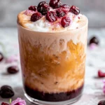 Iced Cherry Chai Latte with cherry cold foam