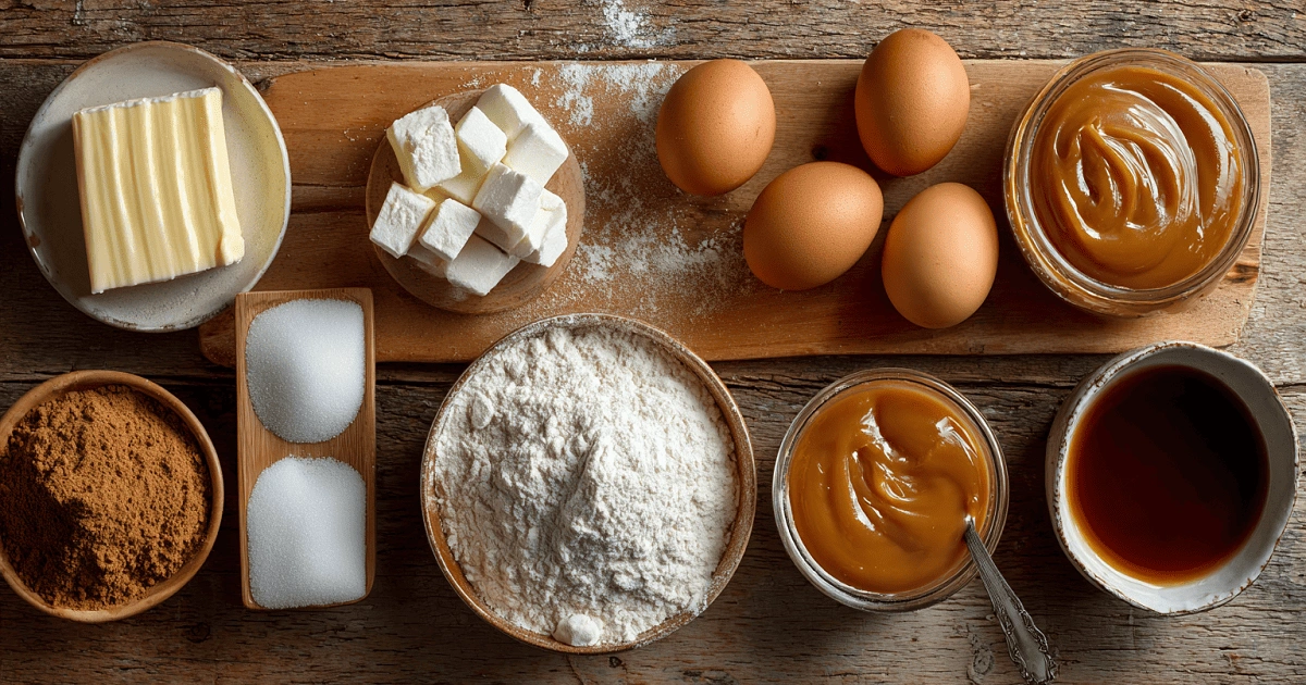  Ingredients for Gooey Coffee Caramel Cake