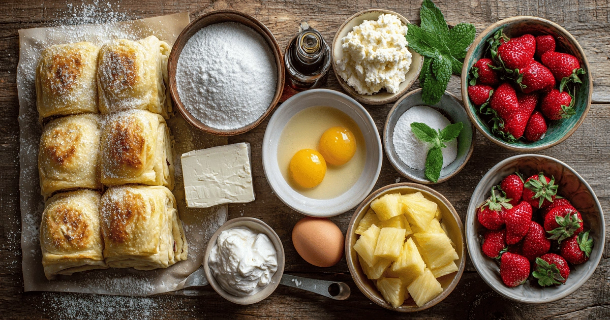 king hawaiian cheesecake danish ingredients laid out