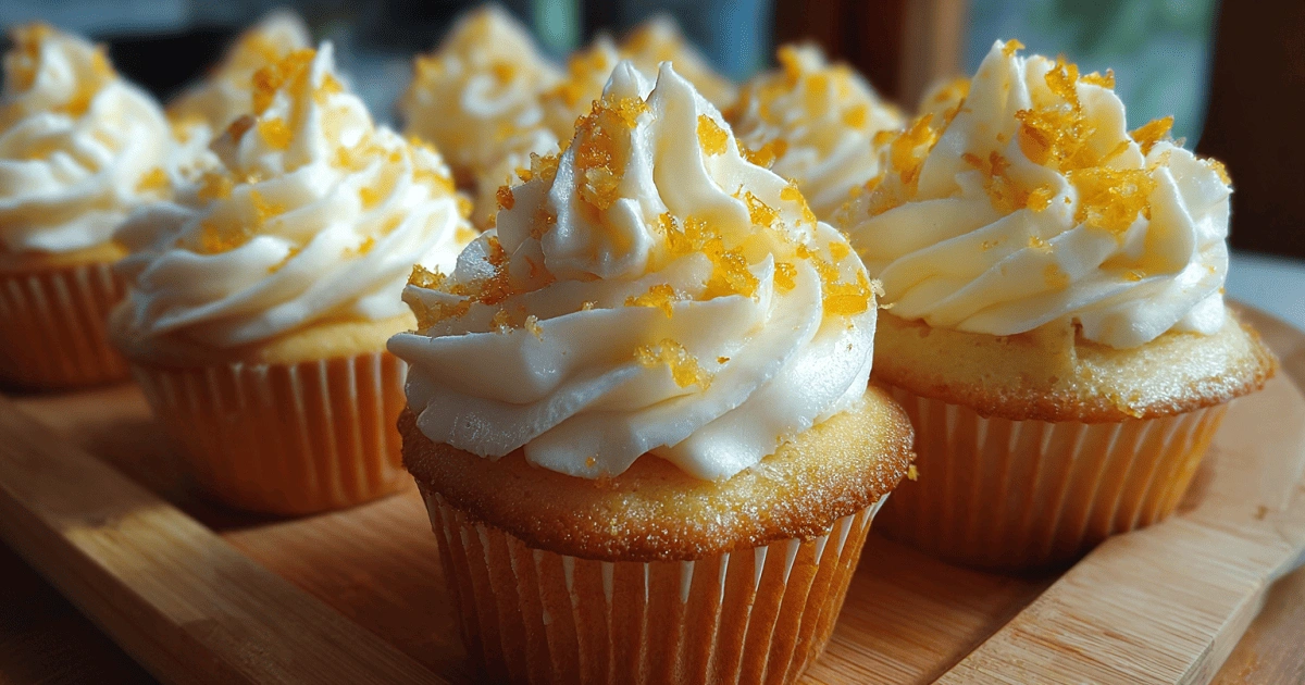 Orange Creamsicle Cake turned into cupcakes