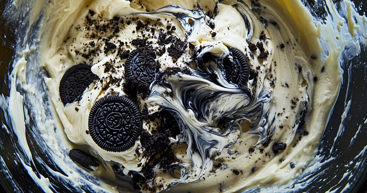 Mixing Oreo crust base