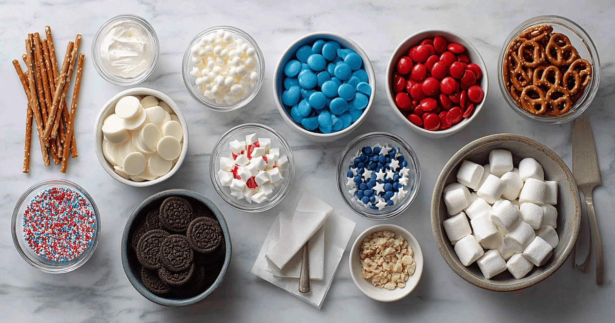  Ingredients for Red White & Blue Bark