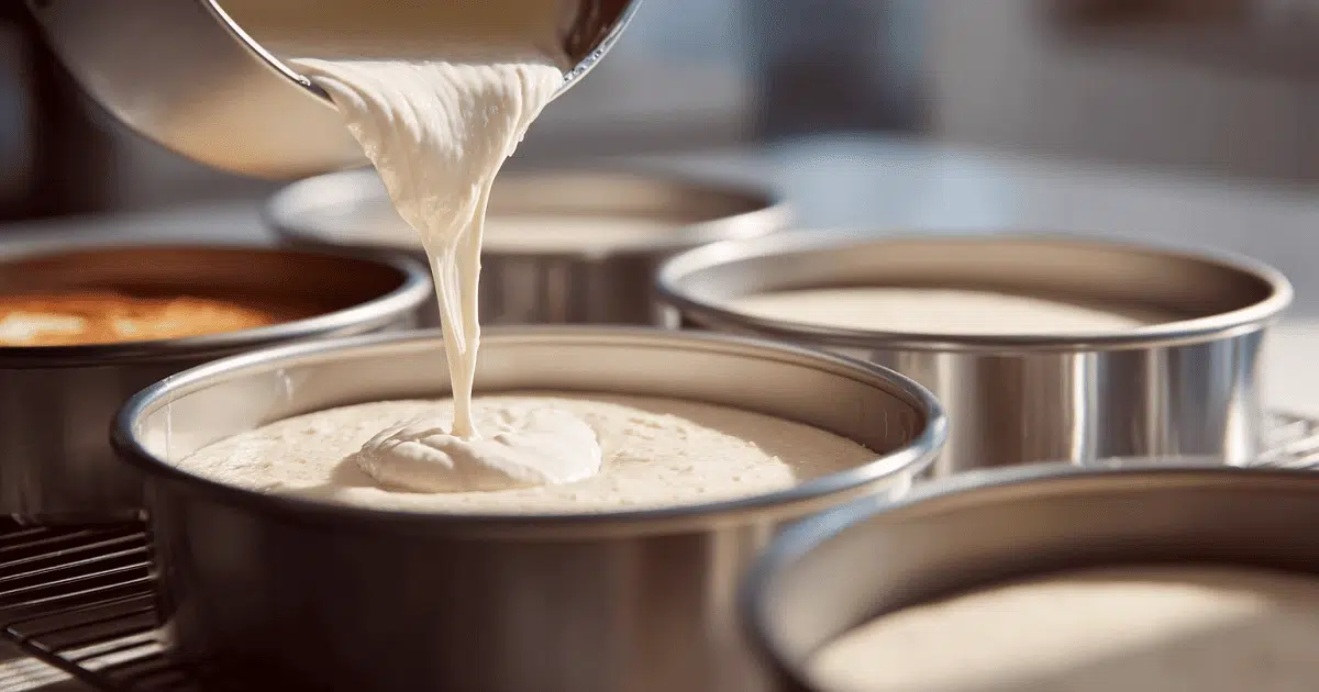 Preparing Snowy Bavarian Bliss Cake batter