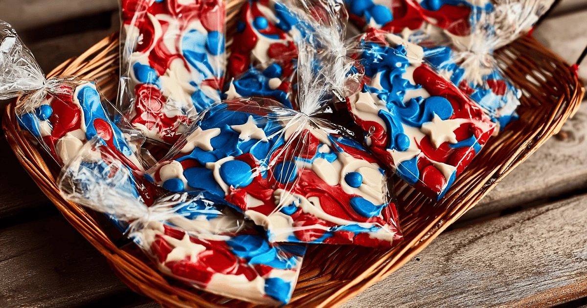  Wrapped Red White & Blue Bark for gifts