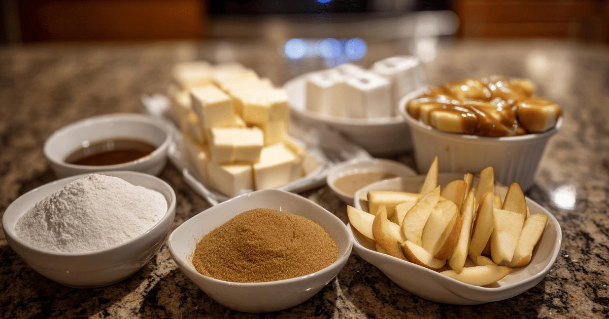  Ingredients for Salted Caramel Apple Pie Bars