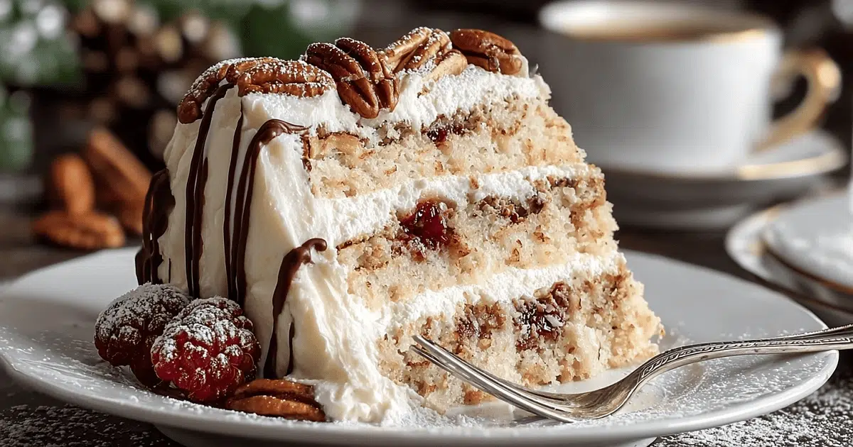 Raspberry twist on Snowy Bavarian Bliss Cake