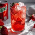Strawberry Dirty Sprite with ice and strawberry slices