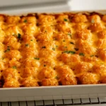 Tater Tot Casserole fresh from the oven