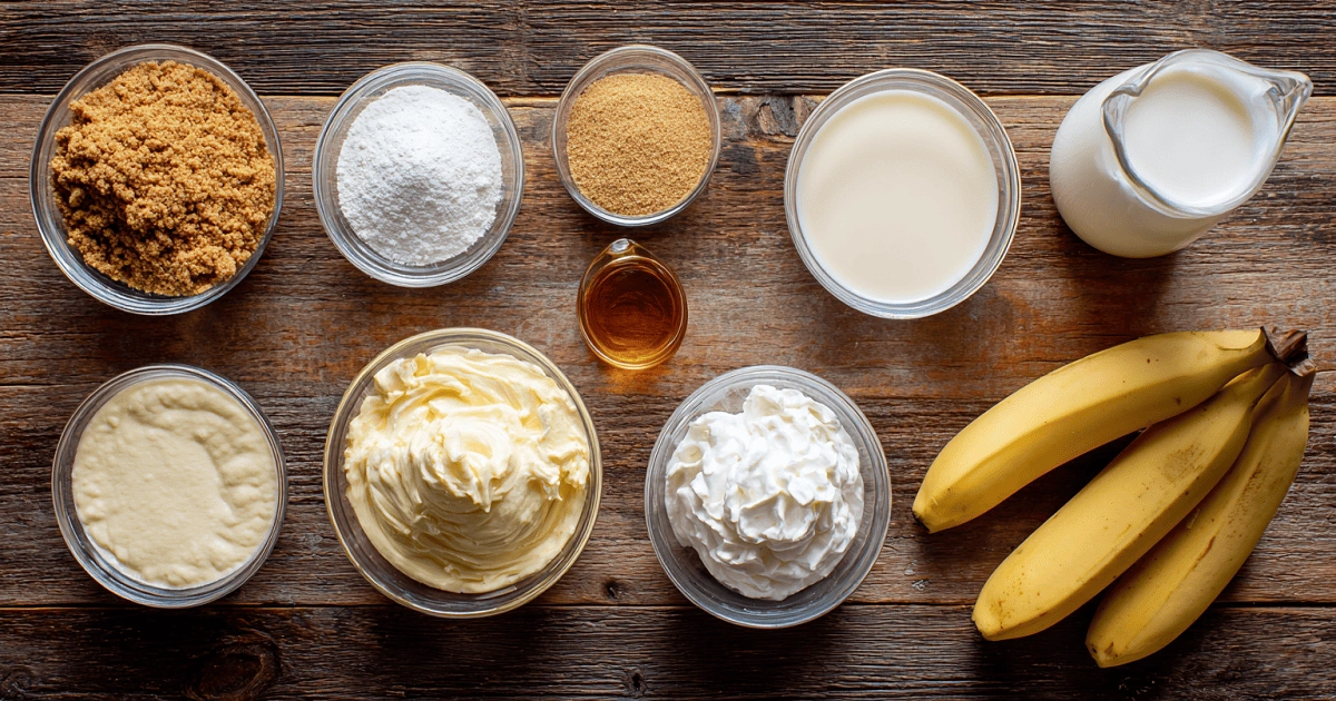 Ingredients for No-Bake Mini Banana Cream Pies