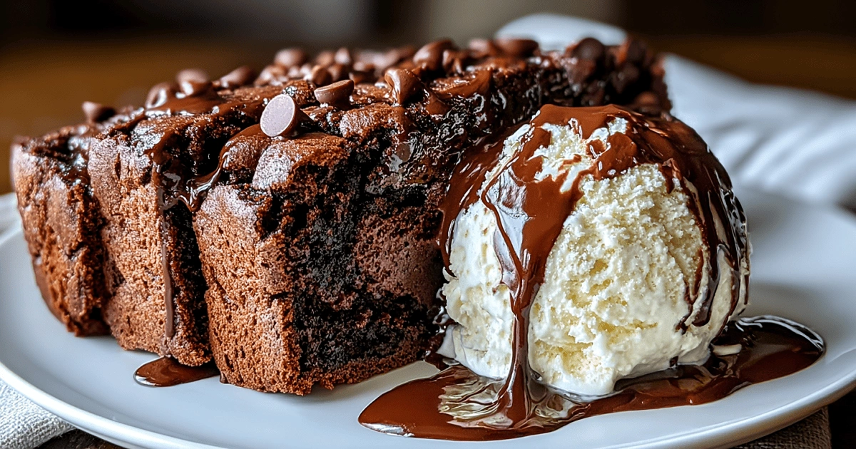  Brownie bread slice with ice cream