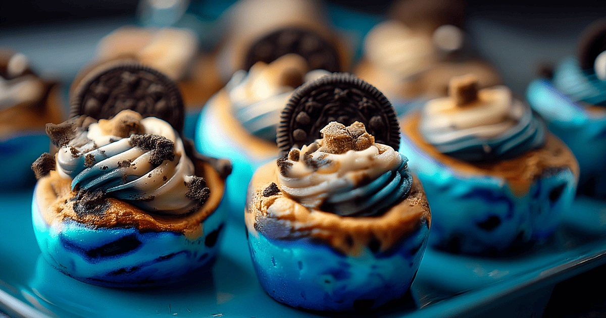 Mini Cookie Monster cinnamon rolls for parties