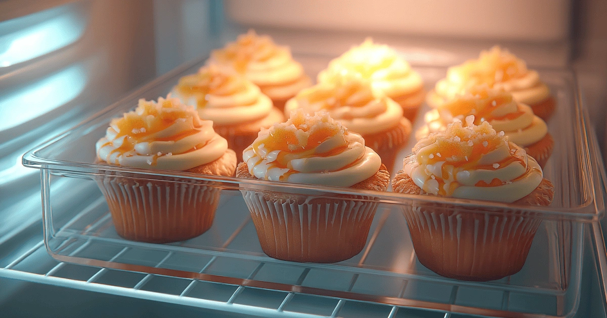 Storage of Honey Peach Cream Cheese Cupcakes