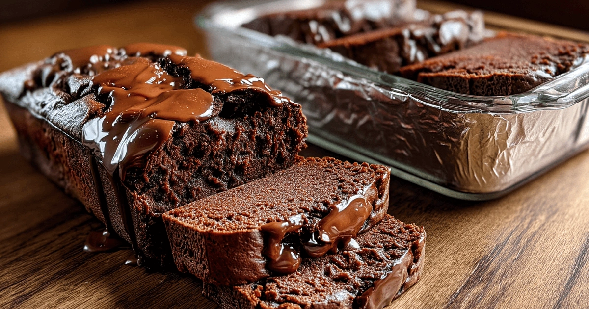  Stored slices of hot fudge brownie bread
