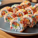 Fruity Pebbles Sushi colorful no-bake dessert