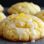 Zesty Lemon Pound Cake Cookies topped with tangy lemon glaze
